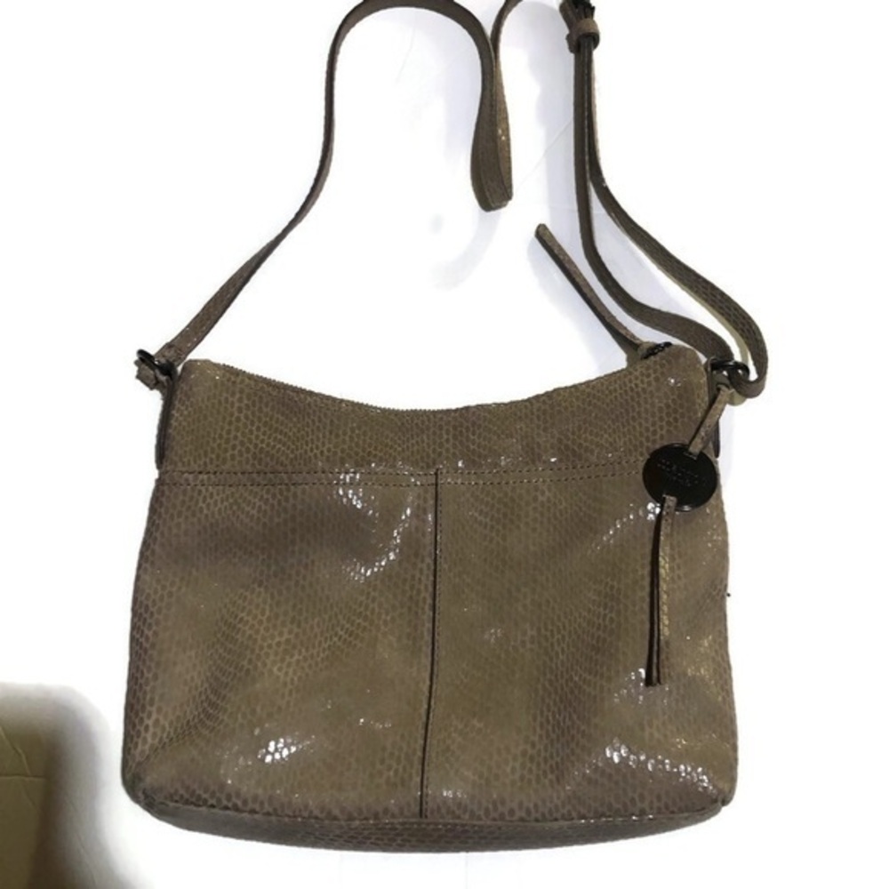 Margot Mary Scoop Snakeskin Embossed Tan Handbag